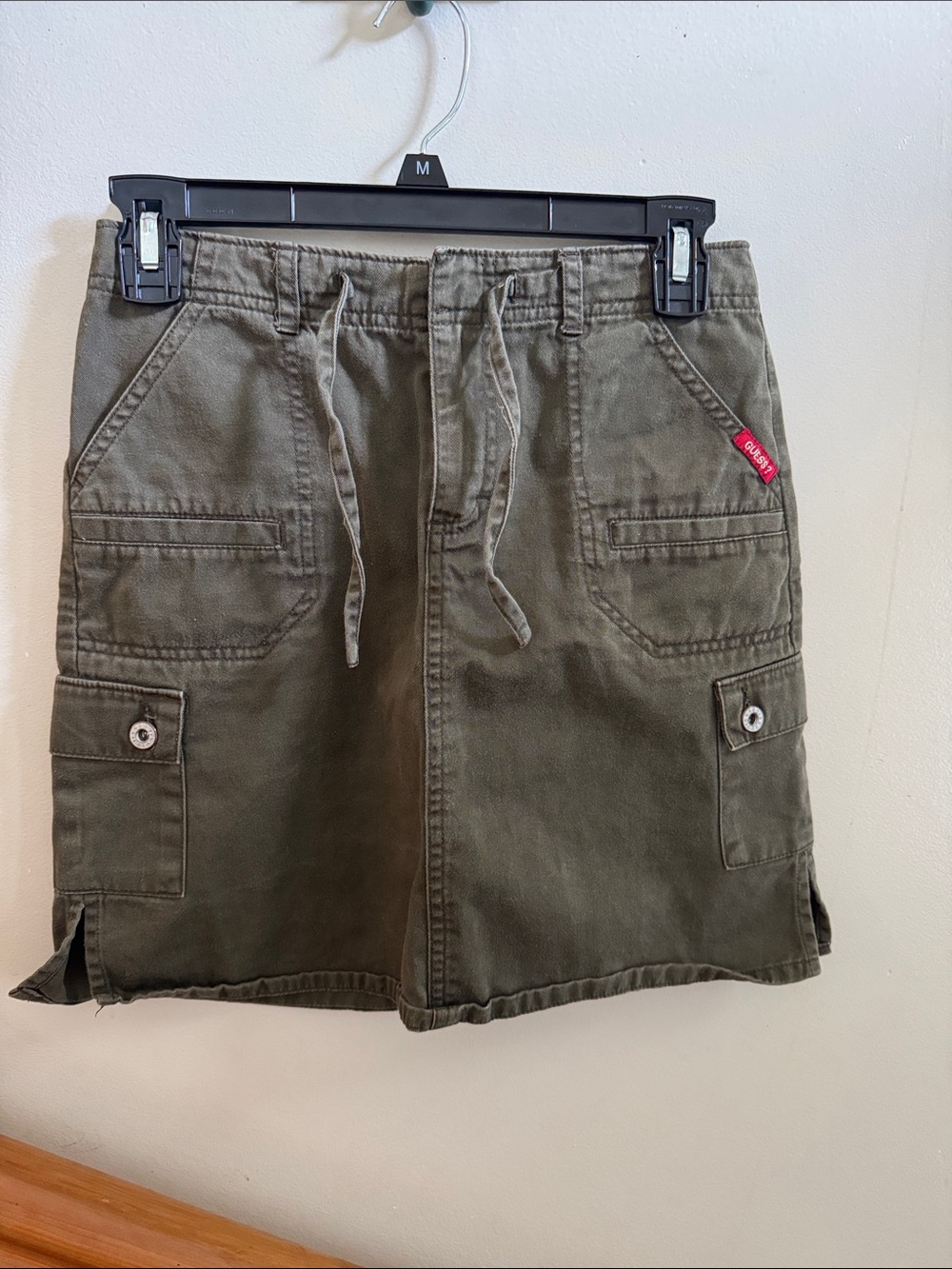 Guess Olive Cargo Drawstring Skirt